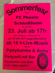 Plakat FC Phönix mit DJ Partybombe